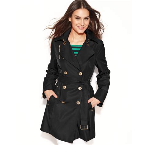 michael michael kors hooded trench coat|michael kors belted raincoat.